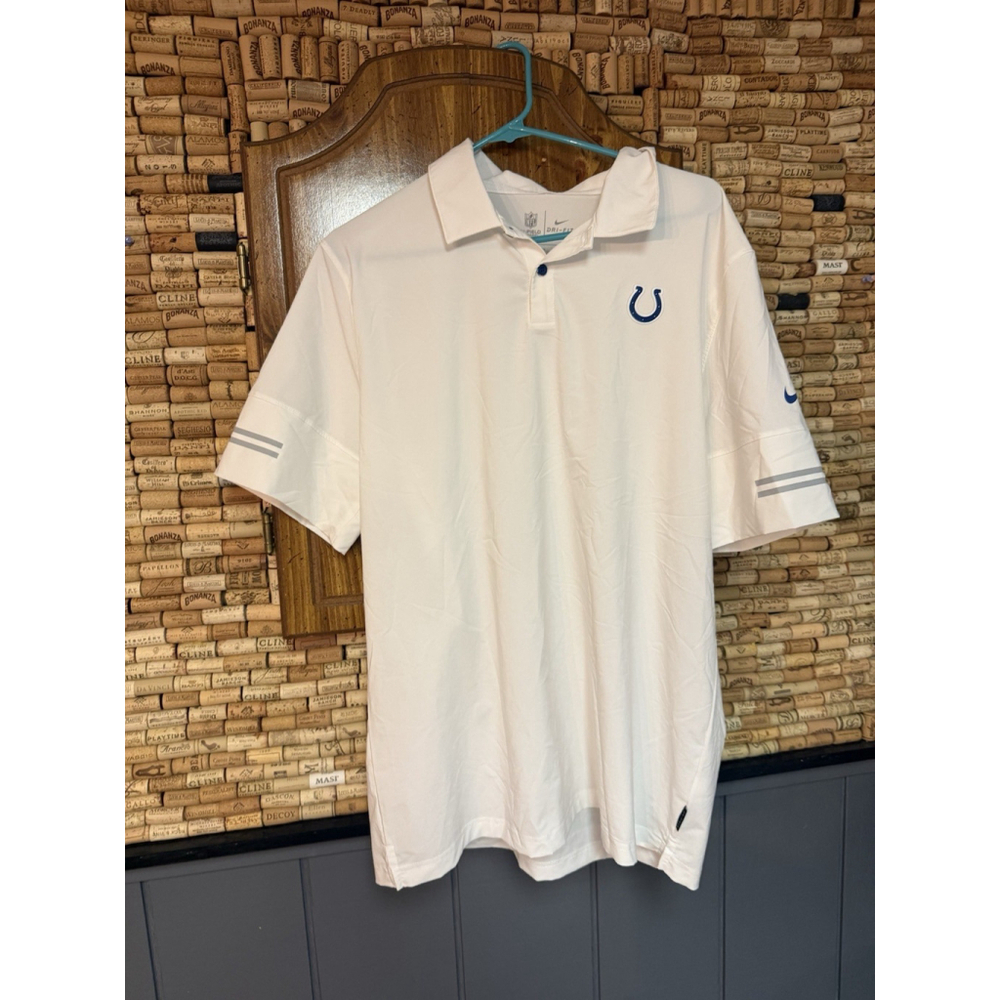 Nike Dri- Fit NFL INDIANPOLIS COLTS White Polo Shirt White Sz XL Mens